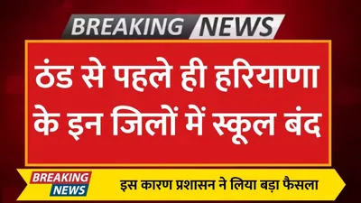 school holiday  ठंड से पहले ही हरियाणा के इन जिलों में स्कूल बंद  इस कारण प्रशासन ने लिया बड़ा फैसला