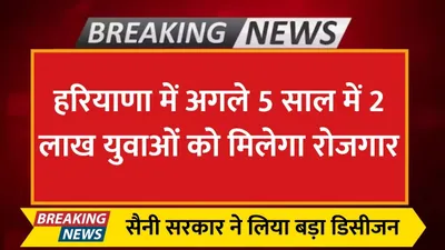 haryana news  हरियाणा में अगले 5 साल में 2 लाख युवाओं को मिलेगा रोजगार  सैनी सरकार ने लिया बड़ा डिसीजन